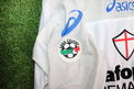 Patch Lega Calcio manica maglia Sampdoria Away 2001-02 Player Issued Asics – piccole macchie puntiformi da conservazione sul tessuto bianco