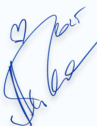 Dettaglio autografo originale Alberto Tomba – firma con cuore pennarello blu sul frontespizio – libro Lo Slalom Più Lungo – pezzo unico da collezione