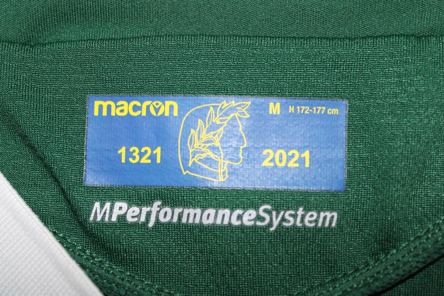 Etichetta interna Macron MPerformanceSystem maglia Hellas Verona Third 2021-22 – codice 1321-2021 tributo Dante – taglia M – Player Issued