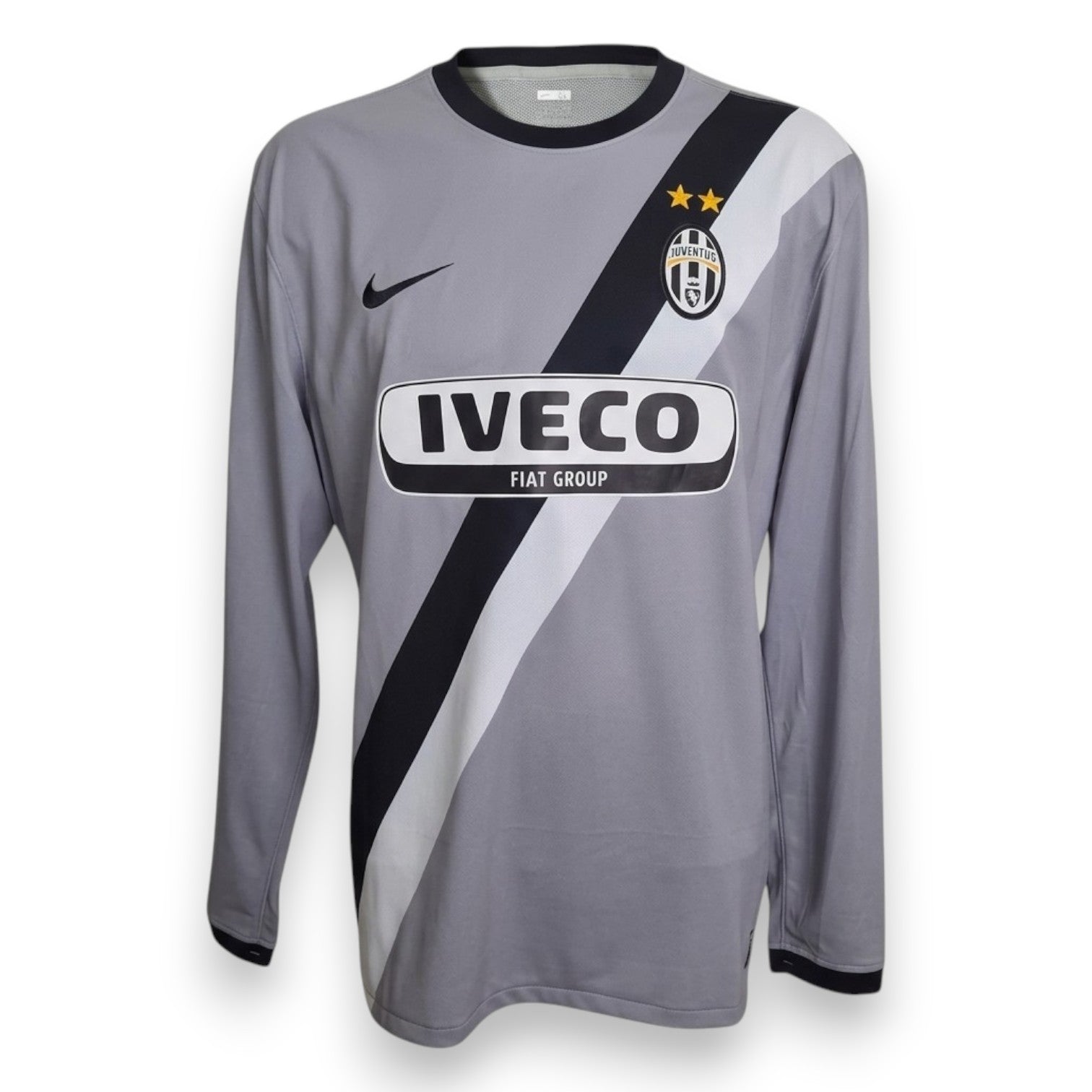 Fronte maglia Juventus Away 2009-10 Player Issued – Nike grigia striscia diagonale – sponsor Iveco Fiat Group – manica lunga