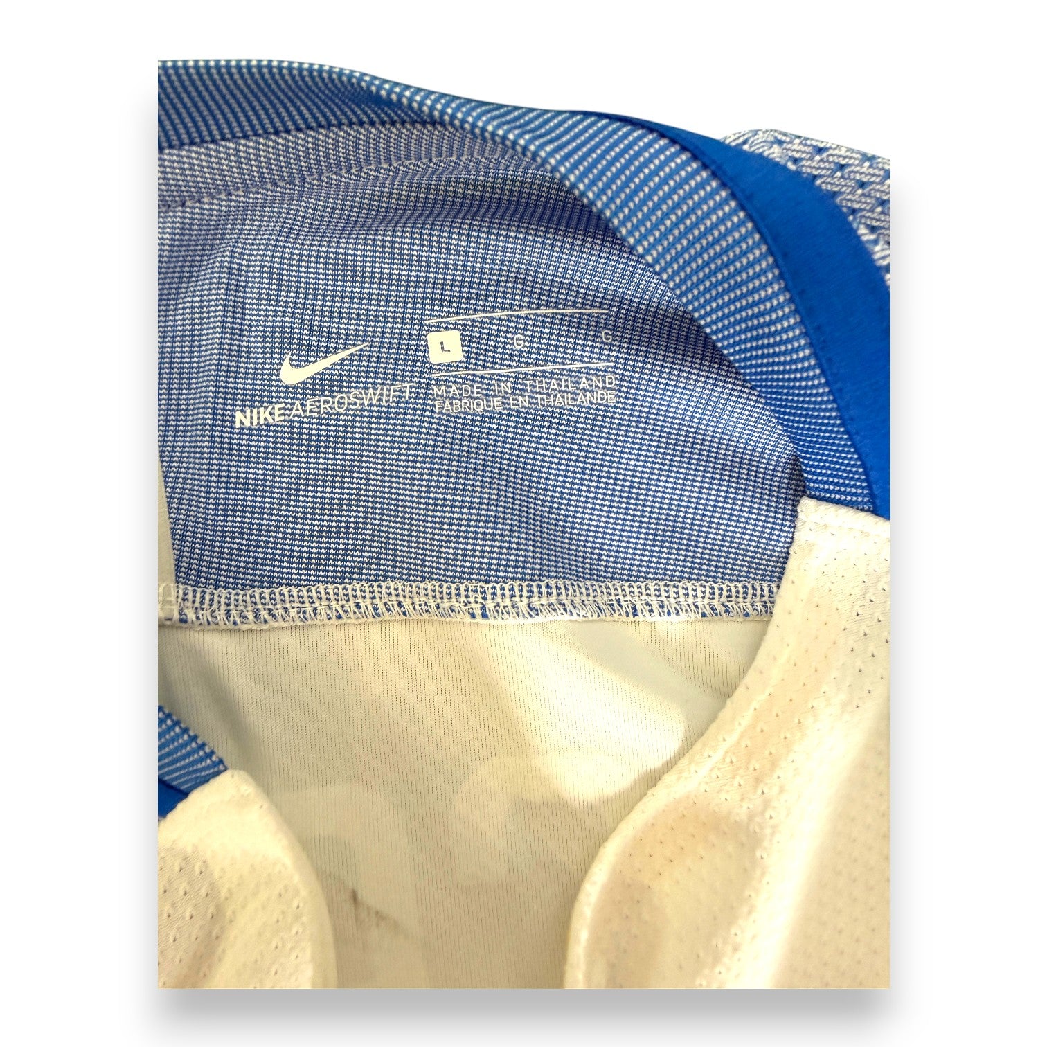 Etichetta taglia L maglia Inter Away 2017-18 Player Issued Nike Aeroswift – Made in Thailand – tecnologia da gara professionale