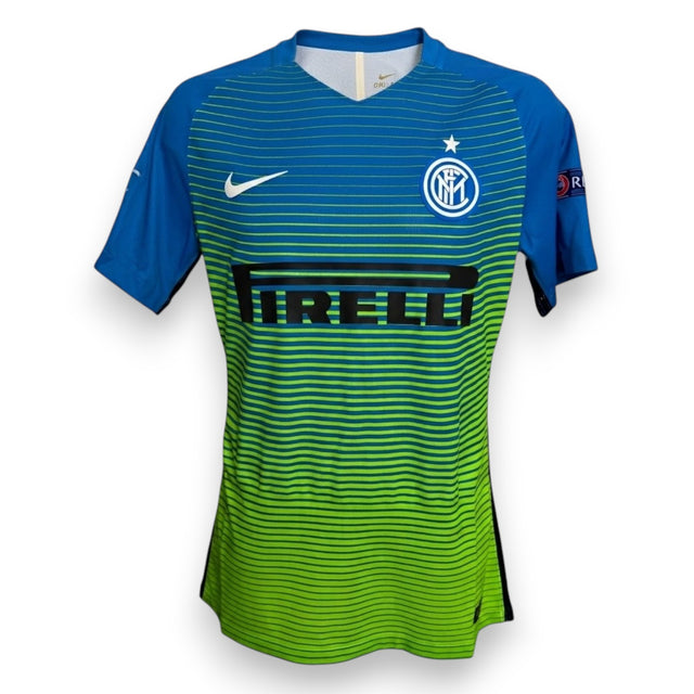 Maglia Inter Third 2016-17 Player Issued Europa League Mauro Icardi numero 9 – Nike – sponsor Pirelli nero – taglia L