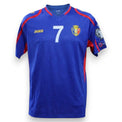 Fronte maglia Moldova Home 2014-15 Player Issued Artur Ioniță numero 7 – Jako – stemma FMF – patch UEFA Euro 2016 Qualifying – UEFA Respect