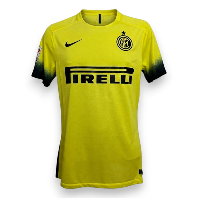 Maglia Inter Third 2015-16 Player Issued Jovetić N.10 – Nike Dri-Fit – sponsor Pirelli – giallo fluo nero