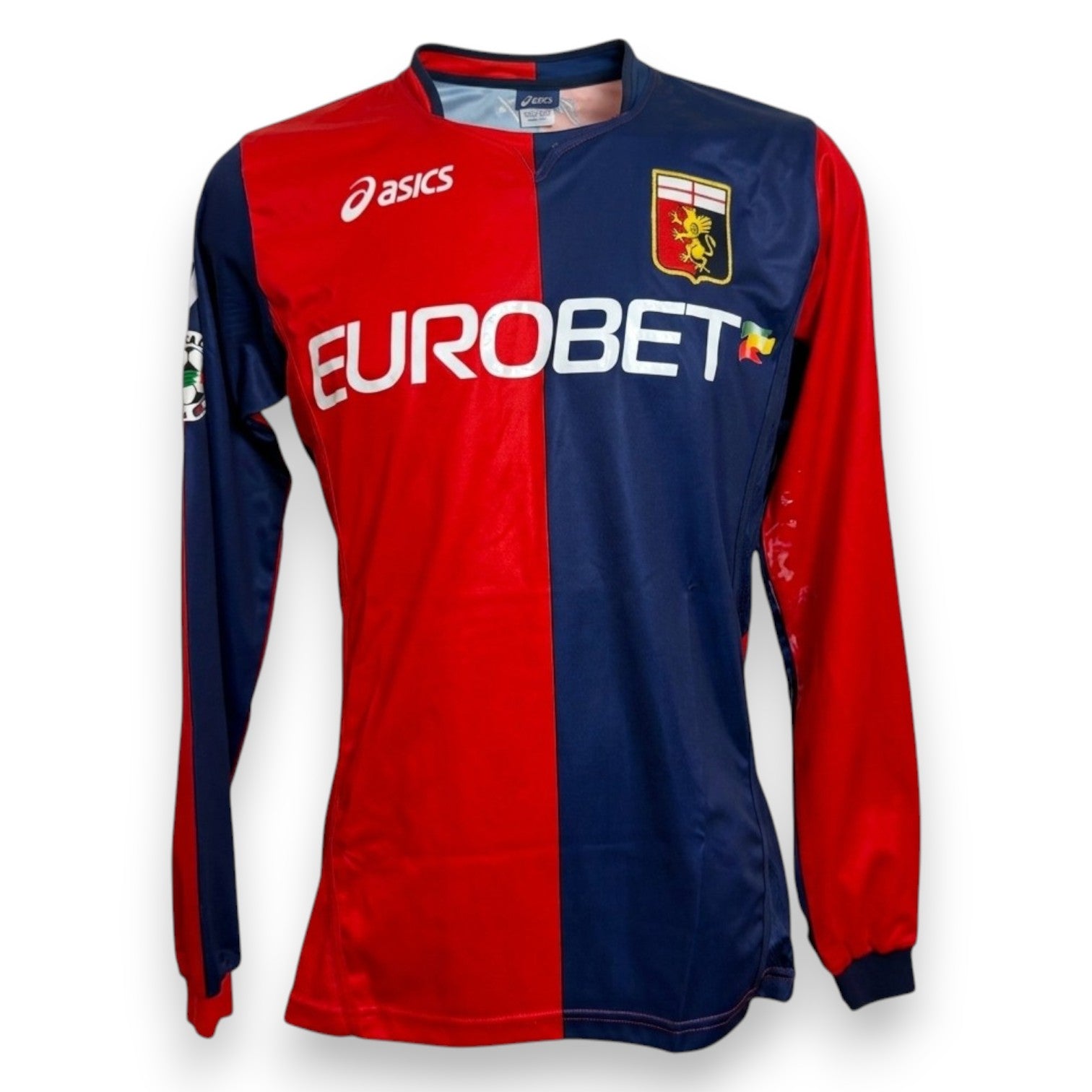 Fronte maglia Genoa Home 2008-09 Asics manica lunga – sponsor Eurobet – Player Issued Ivan Juric numero 28