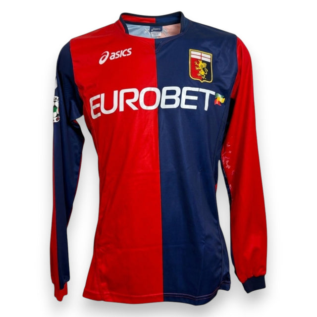 Fronte maglia Genoa Home 2008-09 Asics manica lunga – sponsor Eurobet – Player Issued Ivan Juric numero 28