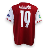 Maglia Austria Home UEFA Euro 2020 Player Issued Sasa Kalajdžić numero 19 – Puma – patch UEFA Respect e Euro 2020 sulle maniche