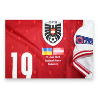 Patch partita Ucraina vs Austria 21 Juni 2021 National Arena Bukarest – maglia Player Issued Kalajdžić N.19 UEFA Euro 2020