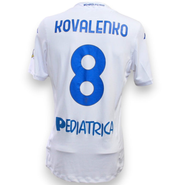 Maglia Empoli FC Away 2023-24 Player Issued Viktor Kovalenko numero 8 – Kappa – retro – sponsor Pediatrica – Serie A