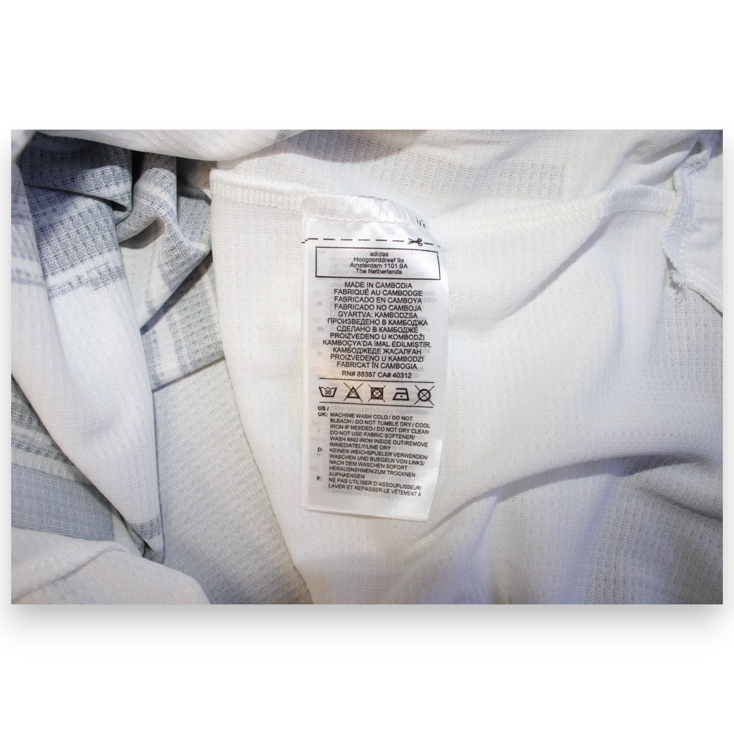 Etichetta lavaggio maglia Juventus Home Player Issued 2020-21 – Made in Cambodia – Adidas RN 88387
