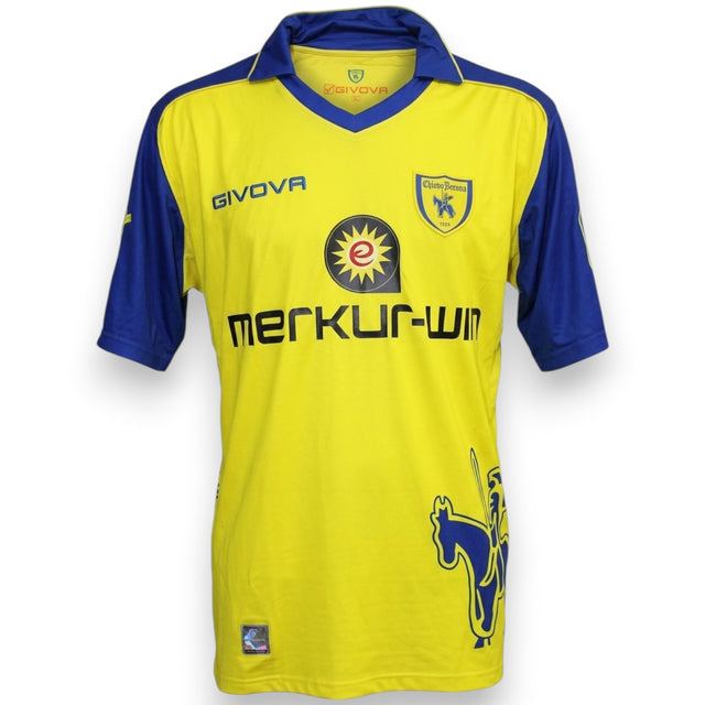 Fronte maglia ChievoVerona Home 2009-10 Player Issued – Givova – sponsor Merkur-Win – numero 4 Andrea Mantovani