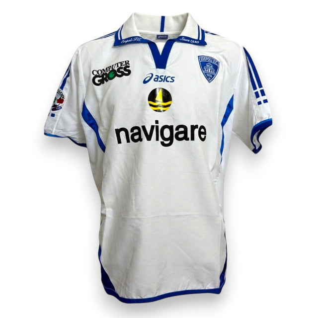 Fronte maglia Empoli FC Home 2007-08 Player Issued – Asics – sponsor navigare Computer Gross – stemma Empoli FC – Serie A vintage