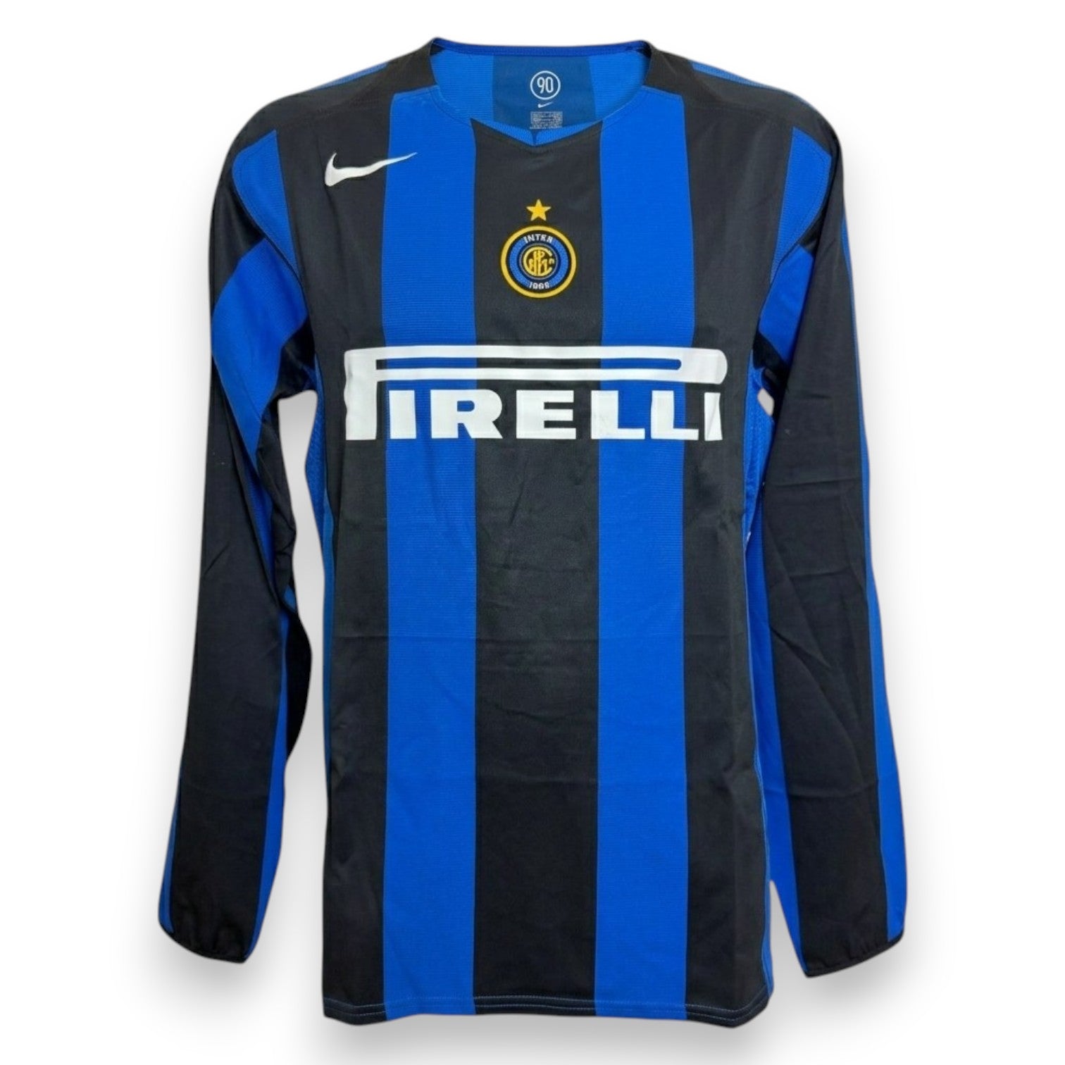 Maglia Inter Home 2005-06 Player Issued maniche lunghe Obafemi Martins numero 30 – Nike Total 90 – sponsor Pirelli – taglia XL