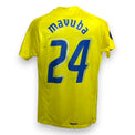 Retro maglia Villarreal CF Home 2007-08 Player Issued Rio Mavuba numero 24 – Puma – corsivo blu argento – fornitura squadra UEFA Cup stagione 2007-08