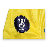 Dettaglio patch UEFA Cup maglia Villarreal 2007-08 Player Issued Mavuba – logo originale coppa UEFA pre-2009 – fornitura gara competizione europea
