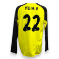 Retro maglia Siviglia FC Third 2013-14 Player Issued Stéphane M'Bia numero 22 – Warrior maniche lunghe – cognome MBIA.E – giallo nero – stagione UEFA Europa League vinta