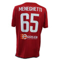 Maglia SPAL Away 2019-20 Player Issued Marco Meneghetti numero 65 – Macron – sponsor Errebi Technology – patch 90° anniversario Serie A TIM