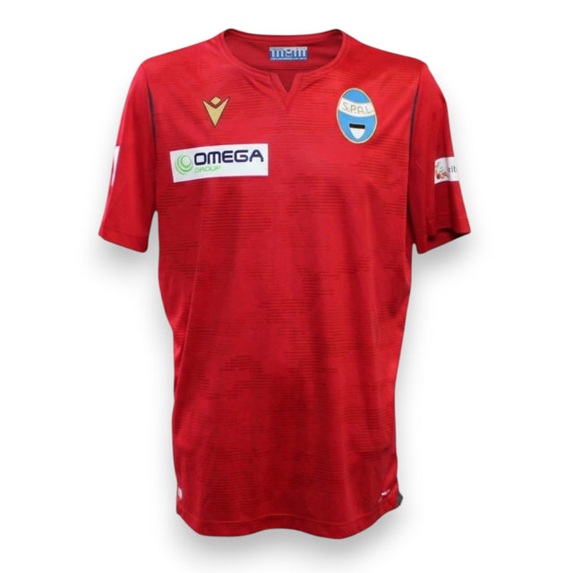 Fronte maglia SPAL Away 2019-20 Player Issued – Macron – sponsor Omega Group – stemma SPAL – Serie A TIM