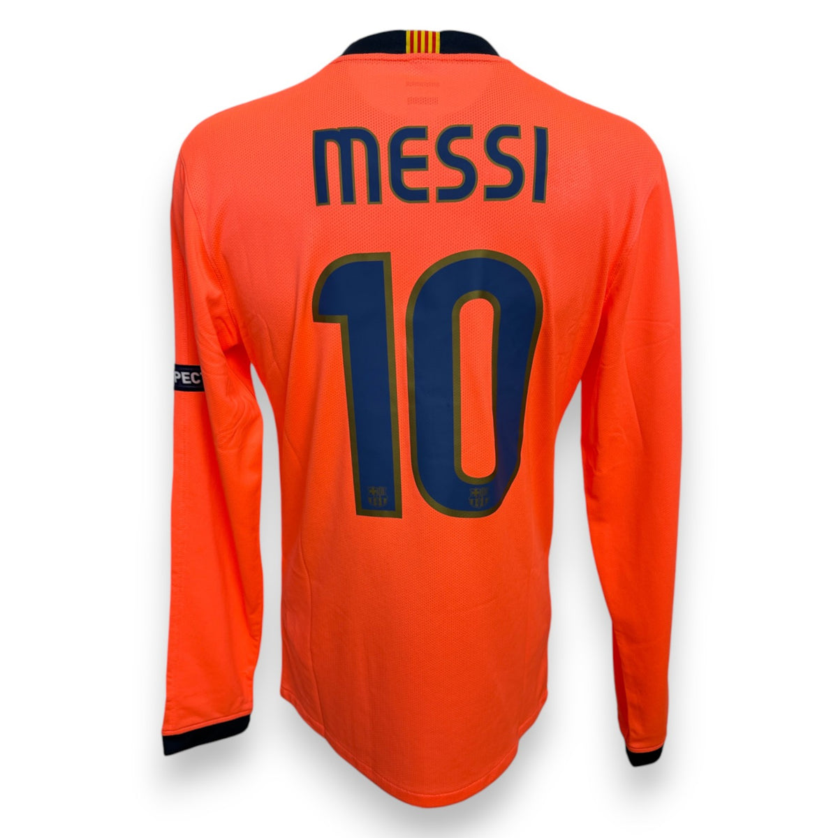 Retro maglia FC Barcelona Away 2009-10 Lionel Messi numero 10 manica lunga – Player Issued Nike Champions League