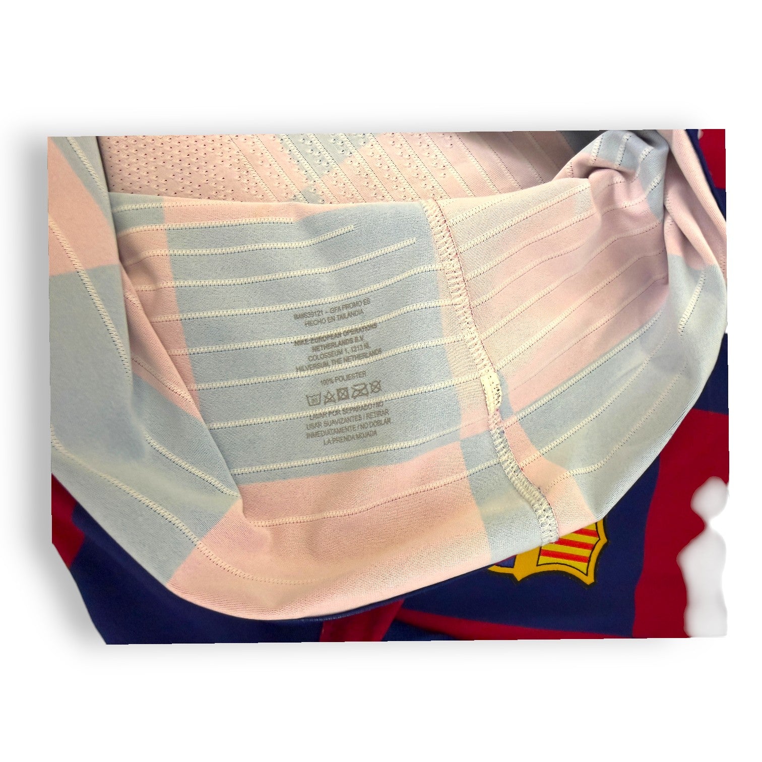 Etichetta interna Nike maglia FC Barcelona Home 2019-20 – GFA Promo ES – fornitura Player Issued Messi N.10 – Hecho en Tailanda