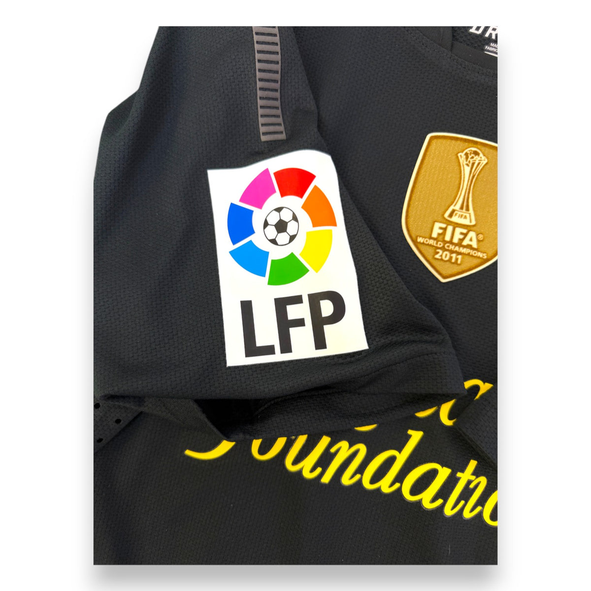 Patch LFP Liga sulla manica maglia FC Barcelona Away 2011-12 Nike Player Issued Messi 10