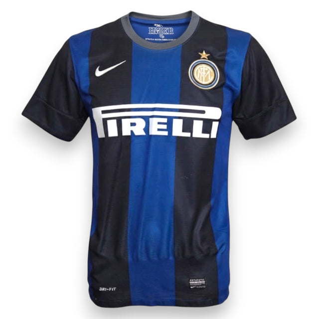 Fronte maglia FC Internazionale Home 2012-13 nerazzurra – sponsor Pirelli – stemma Inter stella dorata – Nike Dri-Fit Store taglia S