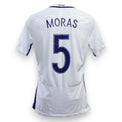Retro maglia Grecia Home 2016-17 Player Issued Vangelis Moras numero 5 – Nike Dri-Fit – scritta ΕΛΛΑΣ – fornitura squadra nazionale greca