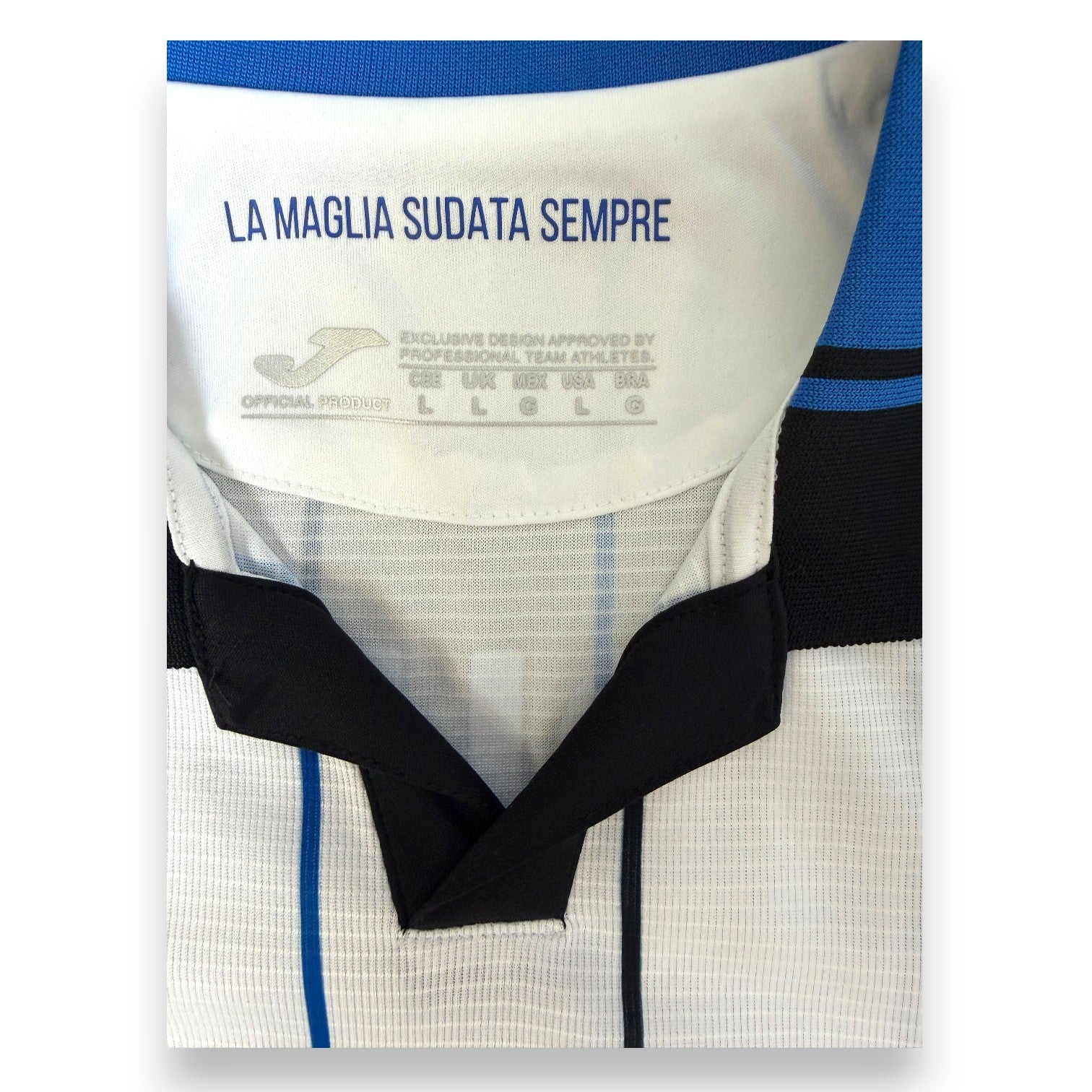 Dettaglio etichetta taglia L maglia Atalanta Away 2022-23 Luis Muriel – Joma official product