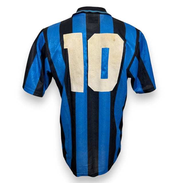Maglia Inter Home 1993-94 Player Issued numero 10 – Umbro – retro con numero in feltro bianco – vintage Serie A Coppa UEFA