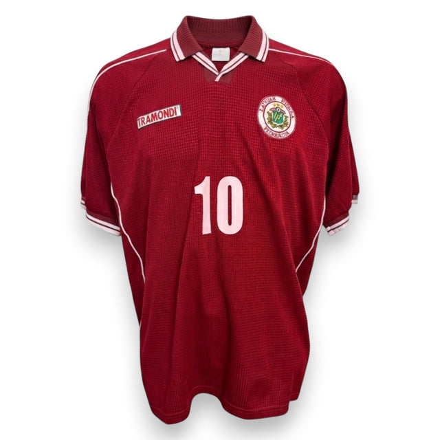 Maglia Lettonia Home 2000 Store numero 10 Tramondi – fronte vintage stemma LFF