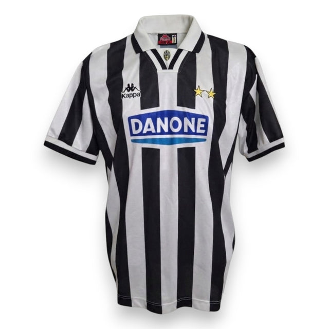 Fronte maglia Juventus Home 1994-95 Player Issued – Kappa – sponsor Danone – due stelle oro – crest classico anni 90