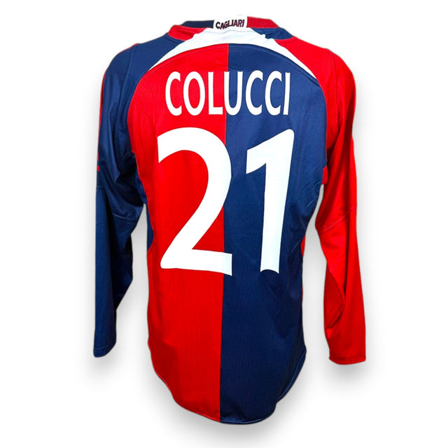 Retro maglia Cagliari 2006-07 numero 21 Colucci Player Issued – nameset ufficiale bianco – cimelio Serie A