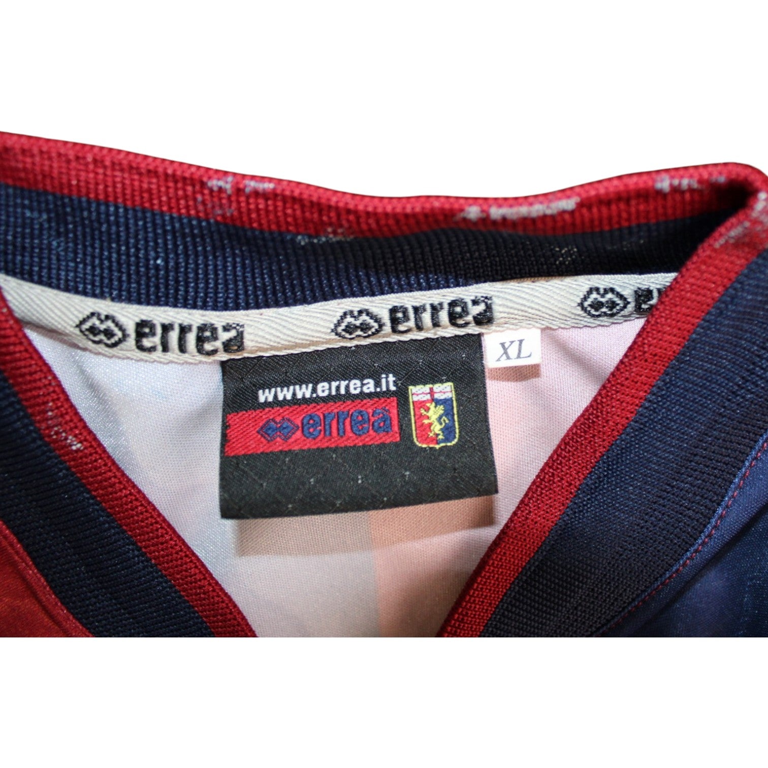 Etichetta interna maglia Genoa Home 2004-05 Errea – taglia XL – Made in Italy – Player Issued Vittorio Tosto