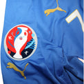 Dettaglio patch Qualificazione Euro 2016 e logo Puma maglia Italia 2015-16 Store – Nazionale Azzurri