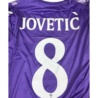 Dettaglio nameset JOVETIC numero 8 maglia Fiorentina 2012-13 Player Issued – font ufficiale Serie A