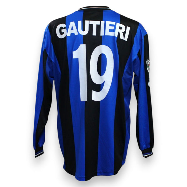 Retro maglia Atalanta 2002-03 numero 19 Gautieri Player Issued – font da gara ufficiale – cimelio vintage Serie A