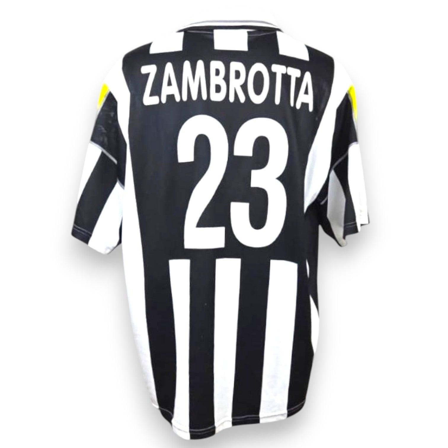 Retro maglia Juventus 2000-01 numero 23 Gianluca Zambrotta Player Issued – nameset originale Champions League – cimelio vintage