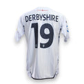 Retro maglia Inghilterra U21 2007 numero 19 Derbyshire Player Issued – nameset ufficiale Umbro – cimelio Europeo Under-21
