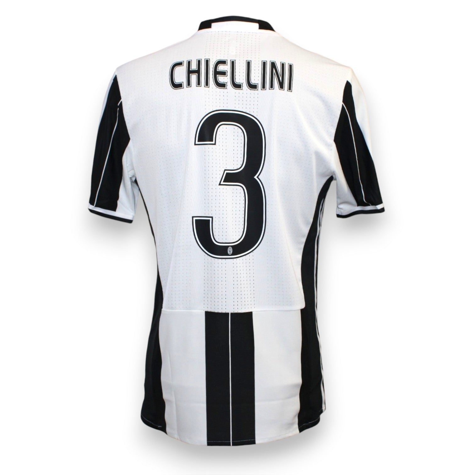 Retro maglia Juventus 2016-17 numero 3 Chiellini Player Issued – nameset ufficiale bianconero – cimelio Champions League