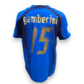 Retro maglia Italia 2007-08 numero 15 Gamberini Player Issued – nameset dorato ufficiale – patch UEFA Euro 2008