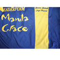 Dettaglio sponsor Manila Grace e Leaderform maglia Hellas Verona Home 2013-14 Player Issued – ricamo Giovanni Martinelli grazie Presidente
