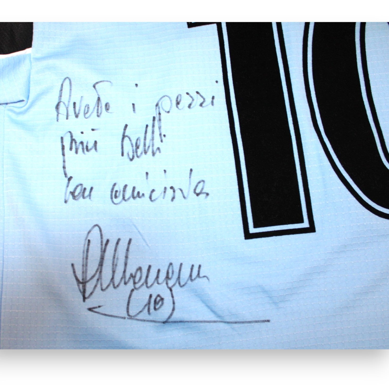 Autografo originale Roberto Mancini maglia SS Lazio Home 1998-99 Player Issued – firma in pennarello – Puma