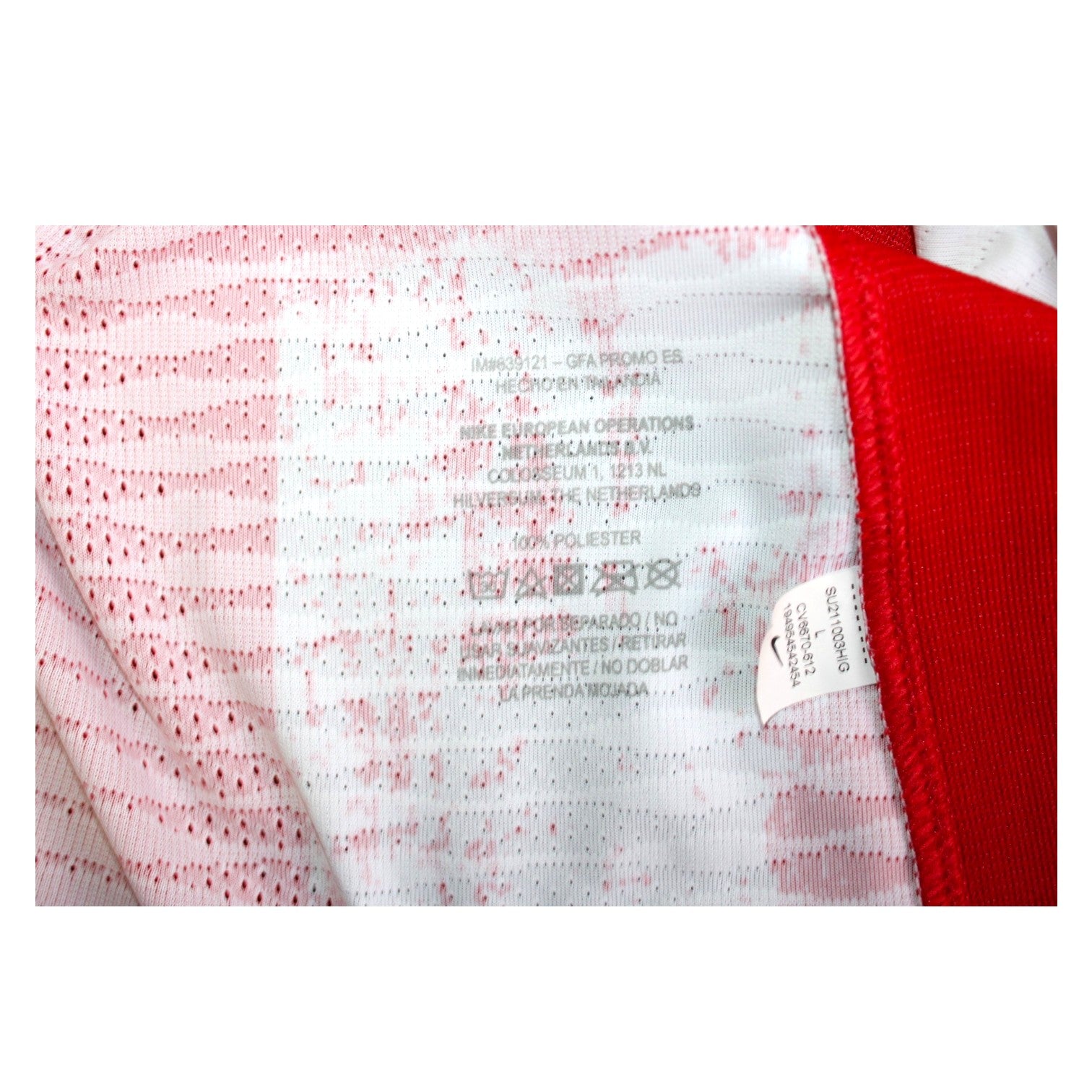 Etichetta interna maglia Atlético Madrid Home 2021-22 Player Issued – Nike – made in Thailand – taglia L