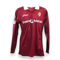 Fronte maglia Torino Home 2001-02 Player Issued Asics – sponsor Conto Arancio – stemma Torino FC – patch Lega Calcio manicotto sinistro – manica lunga taglia XL