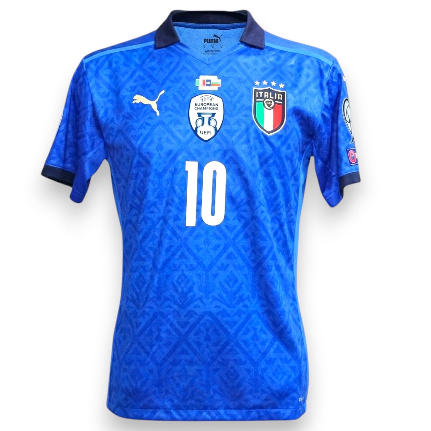 Maglia Italia Home 2021 Player Issued Insigne numero 10 – Puma Ultraweave – patch UEFA European Champions 2020 – taglia M