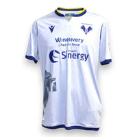 Maglia Hellas Verona Third 2020-21 Player Issued Kevin Lasagna – Macron – taglia XL – sponsor Sinergy – grigia con dettagli gialloblù