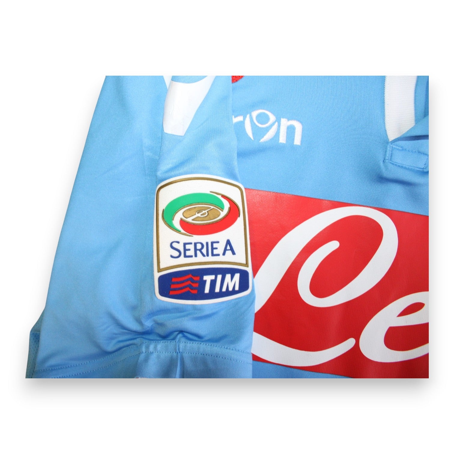 Patch Serie A manica maglia SSC Napoli Home 2014-15 Player Issued – Macron – David Lopez – made in China taglia XL