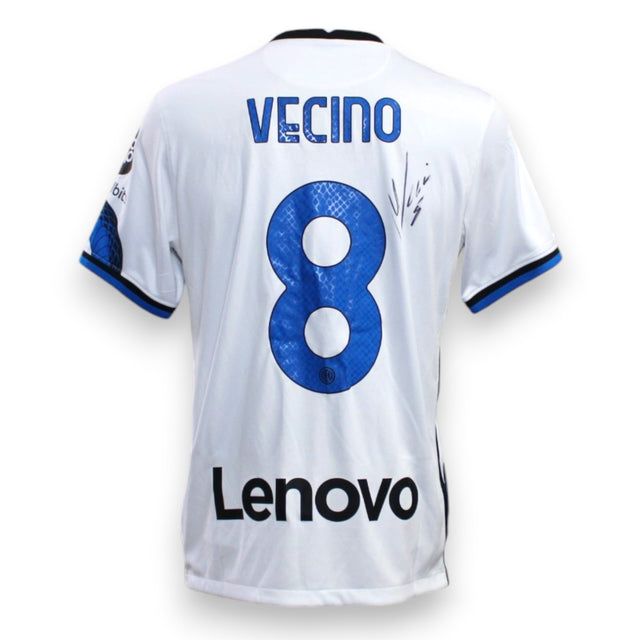 Retro maglia Inter Away 2021-22 nameset Vecino 8 con autografo originale – sponsor Lenovo – Nike – Serie A