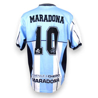 Retro maglia Argentina omaggio Maradona Open Sports – numero 10 – autografo stampato retro – inserti neri – edizione speciale