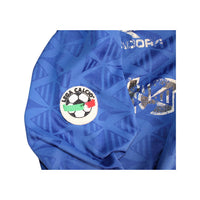 Patch Lega Calcio Serie A manica maglia Udinese Third 1998-99 Player Issued Diadora – motivo geometrico blu – sponsor Telital deteriorato